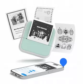 LOVEINSTANT S1 Bluetooth hőnyomtató fotókhoz, matricákhoz, jegyzetekhez, címkékhez, 53mm, 203dpi, zöld