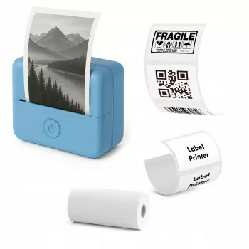 LOVEINSTANT X6 Bluetooth hőnyomtató fotókhoz, matricákhoz, jegyzetekhez, címkékhez, AI-alkalmazás, kék