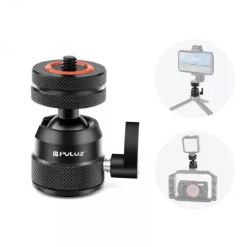 PULUZ gömbfej kamerához 3D 1/4 inch menet 2x hidegcípő ISO 3 kg-ig PU1057B
