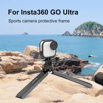 PULUZ kerettartó védőtok Insta360 GO Ultra-hoz, 1/4 inch állványmenettel, fekete