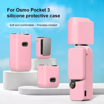 PULUZ 6 az 1-ben védőtok készlet DJI Osmo Pocket 3-hoz – rózsaszín TPU/PU