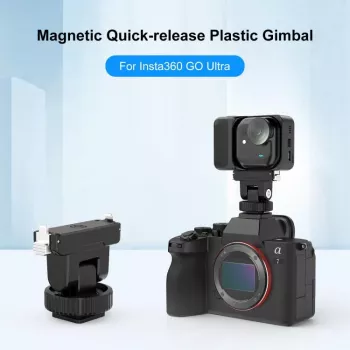 PULUZ mágneses gyorsoldó rögzítés 1/4 inch csavarral és cold shoe adapterrel Insta360 GO Ultra, akciókamerákhoz - PU1073B