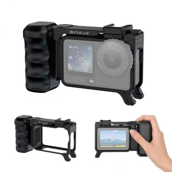 PULUZ keretrögzítés + markolat + cold shoe adapter DJI Osmo Action 6-hoz / PU1096B
