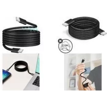 LogiLink CU0232 mágneses USB-C - USB-C kábel, USB 2.0, 100W, 1,5 m, fekete