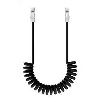 Newell USB-C - USB-C kábel 100W 1,5m szilikon spirálkábel fekete