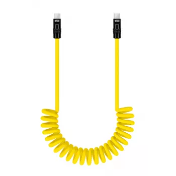 Newell USB-C - USB-C kábel 100W, 1,5m, szilikon, tekercselt, sárga-fekete