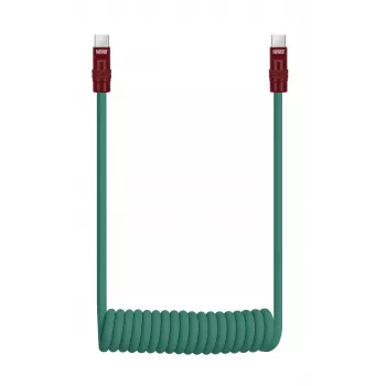 Newell USB-C - USB-C kábel 100W, 1,5m, szilikon, tekercselt, zöld-bordó