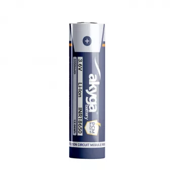 Akyga AKY2462 INR18650-33.5M-PCM Li-ion akkumulátor 18650 3,6 V 3350 mAh PCM védelemmel