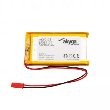 Akyga AKY0157 LP584174 Li-Po akkumulátor 3,7 V 1800 mAh, PCM, JST 2,54 2 pólusú, 150 mm