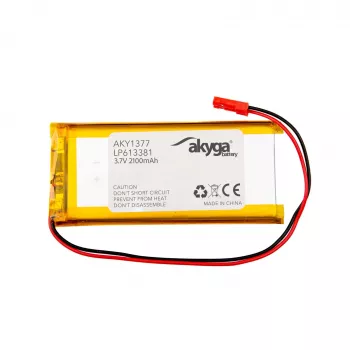 Akyga AKY1377 LP613381 Li-Po akkumulátor 3,7 V 2100 mAh, PCM, JST 2,54 2 pólusú, 150 mm
