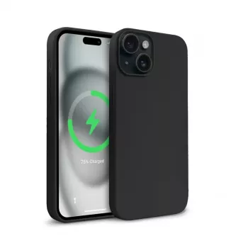 Crong Color Cover mágneses tok Apple iPhone 15 Plus készülékhez MagSafe-dzsel (fekete)