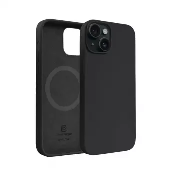 Crong Color Cover mágneses tok Apple iPhone 15 Plus készülékhez MagSafe-dzsel (fekete)