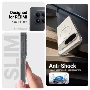 Crong Hybrid Clear mágneses MagSafe tok Xiaomi Redmi Note 15 Pro+ 5G-hez (átlátszó)