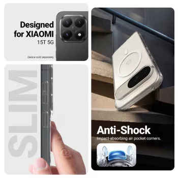 Crong Hybrid Clear mágneses MagSafe tok Xiaomi 15T-hez (átlátszó)