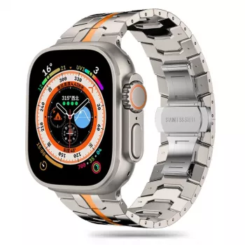 TECH-PROTECT STAINLESS LINE Apple Watch szíj 44/45/46/49 mm titán/narancs
