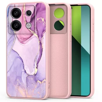 TECH-PROTECT hátlap Xiaomi Redmi Note 13 Pro 5G / Poco X6 5G-hez, márványmintás, fehér/szürke, hibrid TPU + PC