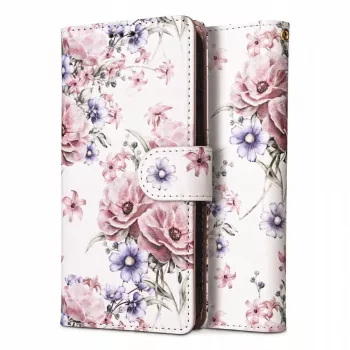 TECH-PROTECT Wallet tok Redmi Note 13 Pro 5G / Poco X6 5G-hez kártyatartóval, virágmintás