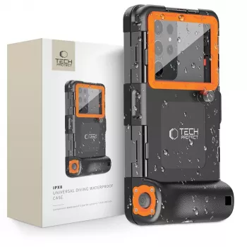 TECH-PROTECT IPX8 univerzális vízálló tok búvárkodáshoz fekete/narancs