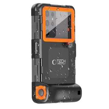TECH-PROTECT IPX8 univerzális vízálló tok búvárkodáshoz fekete/narancs