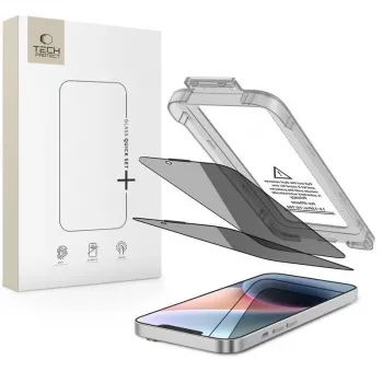 TECH-PROTECT Quick Set SPY+ Privacy edzettüveg kijelzővédő 2 darabos csomag iPhone 13 / 13 Pro / 14 / 16E / 17E-hez