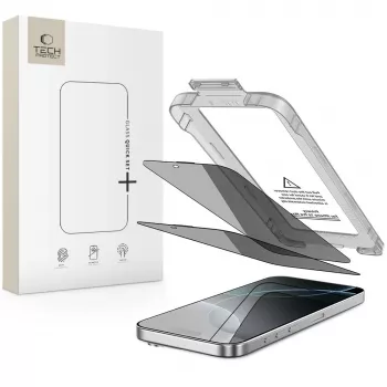 TECH-PROTECT Quick Set Spy+ Privacy kijelzővédő 2 darabos csomag Apple iPhone 16 Pro-hoz