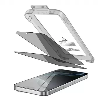 TECH-PROTECT Quick Set Spy+ Privacy kijelzővédő 2 darabos csomag Apple iPhone 16 Pro-hoz