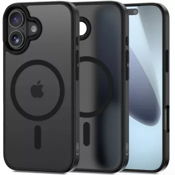 Tech-Protect Magmat MagSafe iPhone 17 matt fekete hátlap tok