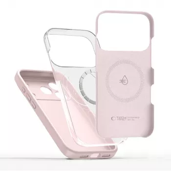 Tech-Protect szilikon MagSafe tok Apple iPhone 17 Pro Max készülékhez, Pink Pearl