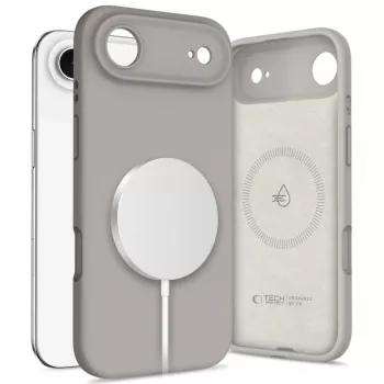 Tech-Protect szilikon MagSafe tok Apple iPhone 17 Air készülékhez, Stone Grey