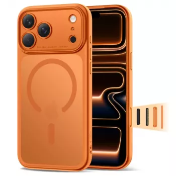 TECH-PROTECT MagPeak MagSafe hátlap tok Apple iPhone 17 Pro Max készülékhez, matt, Cosmic Orange