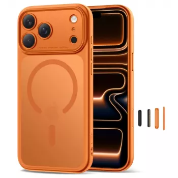 TECH-PROTECT MagPeak MagSafe hátlap tok Apple iPhone 17 Pro Max készülékhez, matt, Cosmic Orange