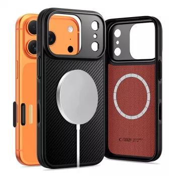 TECH-PROTECT KEVLAR ARAMID CC MAGSAFE IPHONE 17 PRO MAX FEKETE