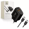 TECH-PROTECT NCA45W-GAN 2 portos hálózati töltő PD 45W / QC3.0 + USB-C kábel fekete