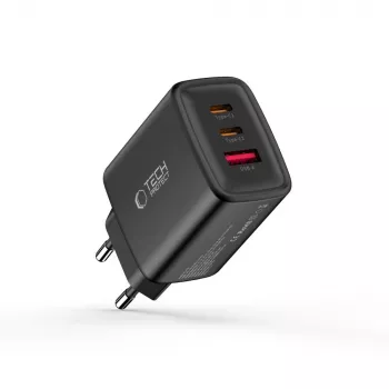 TECH-PROTECT NCA65W-GAN 3 portos hálózati töltő PD 65W / QC3.0 fekete