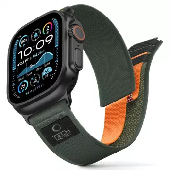 TECH-PROTECT NYLON ELITE APPLE WATCH 8 / 9 / 10 / 11 / SE / ULTRA (44 / 45 / 46 / 49 MM) ZÖLD/NARANCSSÁRGA