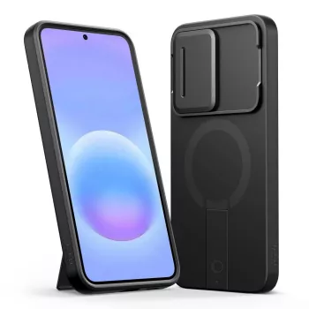TECH-PROTECT Kevlar Aura MagSafe tok Samsung Galaxy A57-höz, fekete/narancssárga