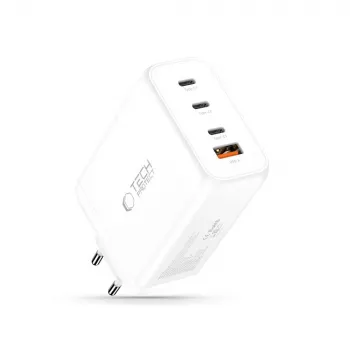 TECH-PROTECT NC240W-GAN 4 portos hálózati töltő PD 240W / QC3.0 fehér