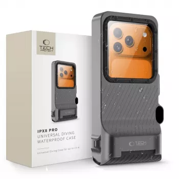 TECH-PROTECT IPX8 PRO univerzális búvár vízálló tok szürke/fekete