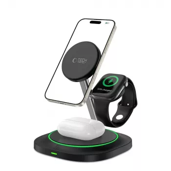 Tech-Protect QI15W-A46 3IN1 MagSafe Wireless Charging Station fekete
