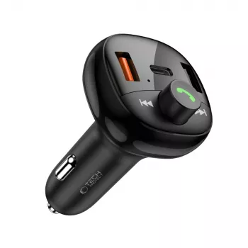 TECH-PROTECT CC06 3 portos autós töltő PD 72W + FM-transzmitter Bluetooth fekete