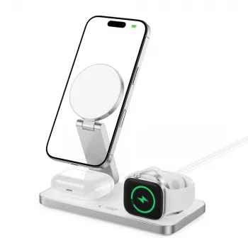 TECH-PROTECT QI15W-A47 3 az 1-ben mágneses MagSafe vezeték nélküli töltő fehér