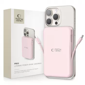 TECH-PROTECT PB31 LIFEMAG MagSafe power bank 10000mAh rózsaszín