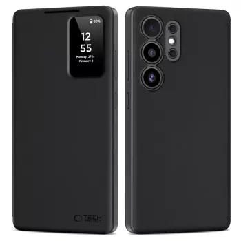 Tech-Protect Smart pénztárcás tok Samsung Galaxy S25 Ultra készülékhez, matt fekete
