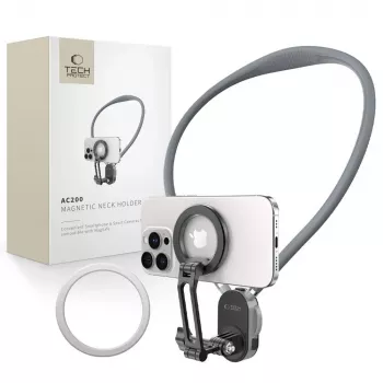 TECH-PROTECT AC200 mágneses MagSafe & GoPro & DJI nyaktartó, kréta szürke