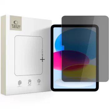 Tech-Protect Glass Spy+ adatvédelmi kijelzővédő Apple iPad 10,9 inch (10. generáció 2022) / 11 inch (2025) készülékhez - edzett üveg, kétirányú adatvédelem, 9H keménység, 0,3 mm, oleofób bevonat, buborékmentes, átlátszó