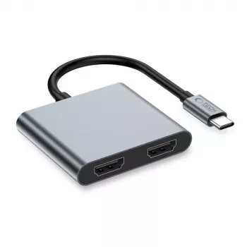 TECH-PROTECT HB08 hub adapter 4 az 1-ben USB-C + USB 2.0 + 2x HDMI 4K 60Hz space grey