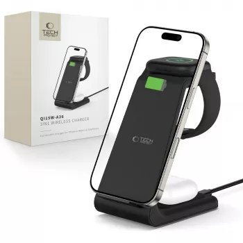 TECH-PROTECT QI15W-A36 3 az 1-ben vezeték nélküli töltő Apple-hez fekete