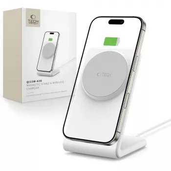 TECH-PROTECT QI15W-A38 mágneses MagSafe vezeték nélküli töltő fehér