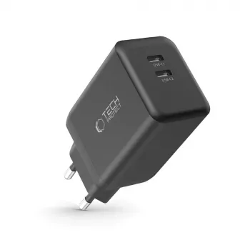 TECH-PROTECT NC45W-GAN 2 portos hálózati töltő PD 45W fekete