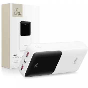 TECH-PROTECT PB02 Power Bank 20000mAh 22,5W fehér